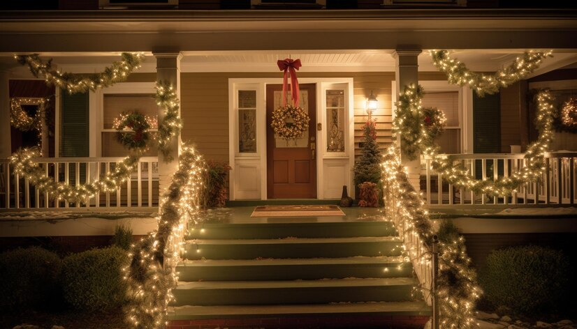  Front Door Stairs with Candles